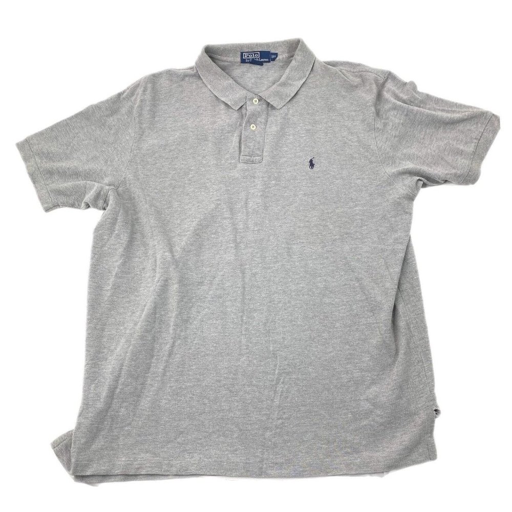 Polo Ralph Lauren Shirt Mens XXL Gray Short Sleeve Golf Cotton Pony Logo